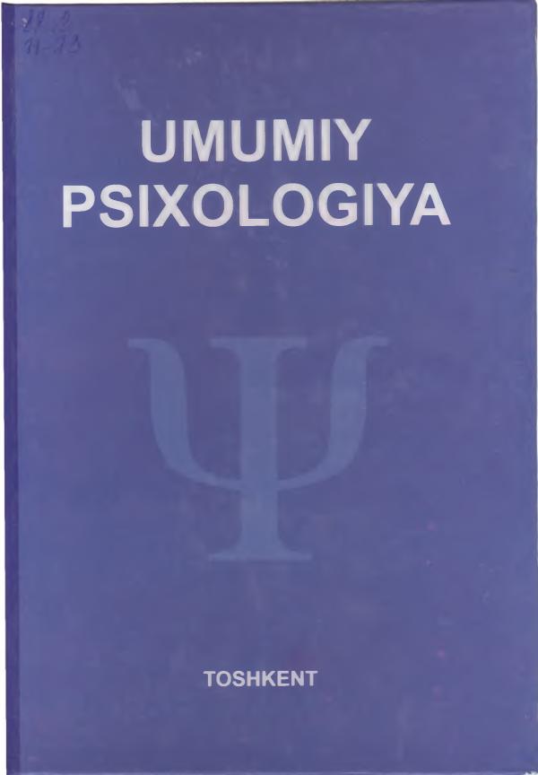 Umumiy psixologiya A.K.Shamshetova